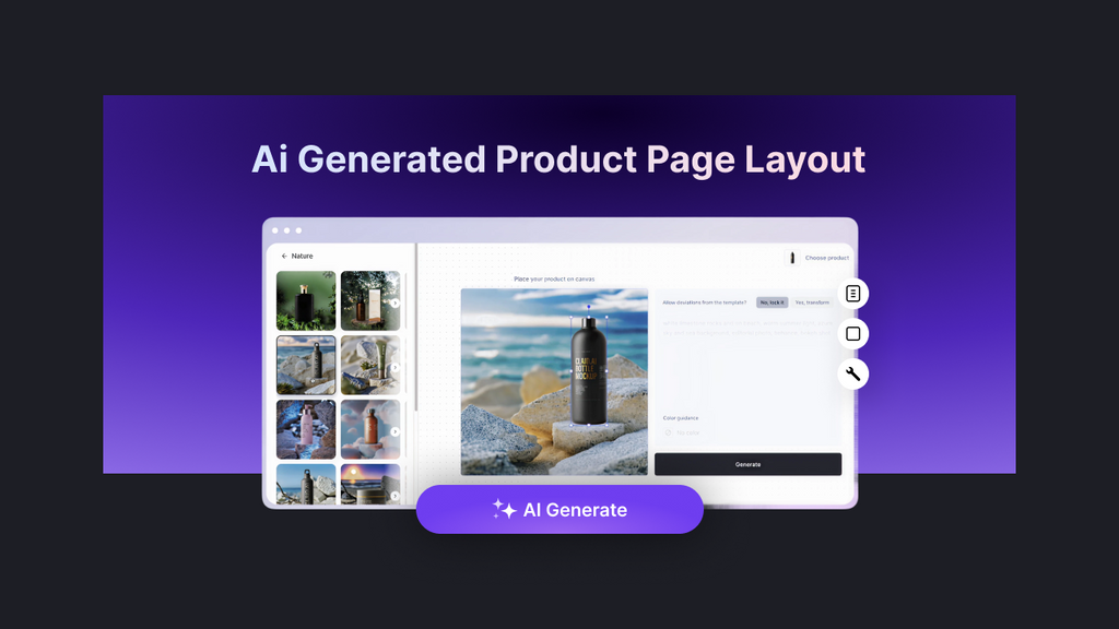 ai generated product page layout