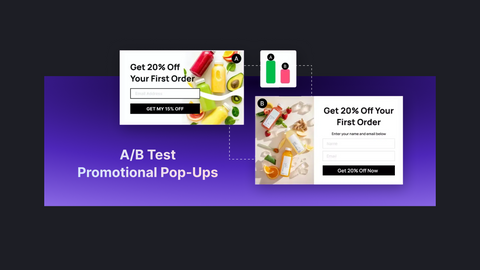 A/B test promotional pop-ups