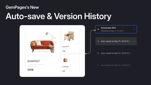 GemPages’ New Features: Auto-save and Version History